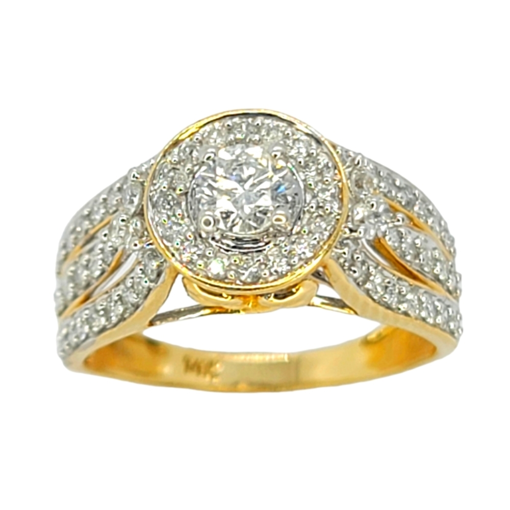 Natural Diamond  Engagement Ring - 14kt Solid Gold